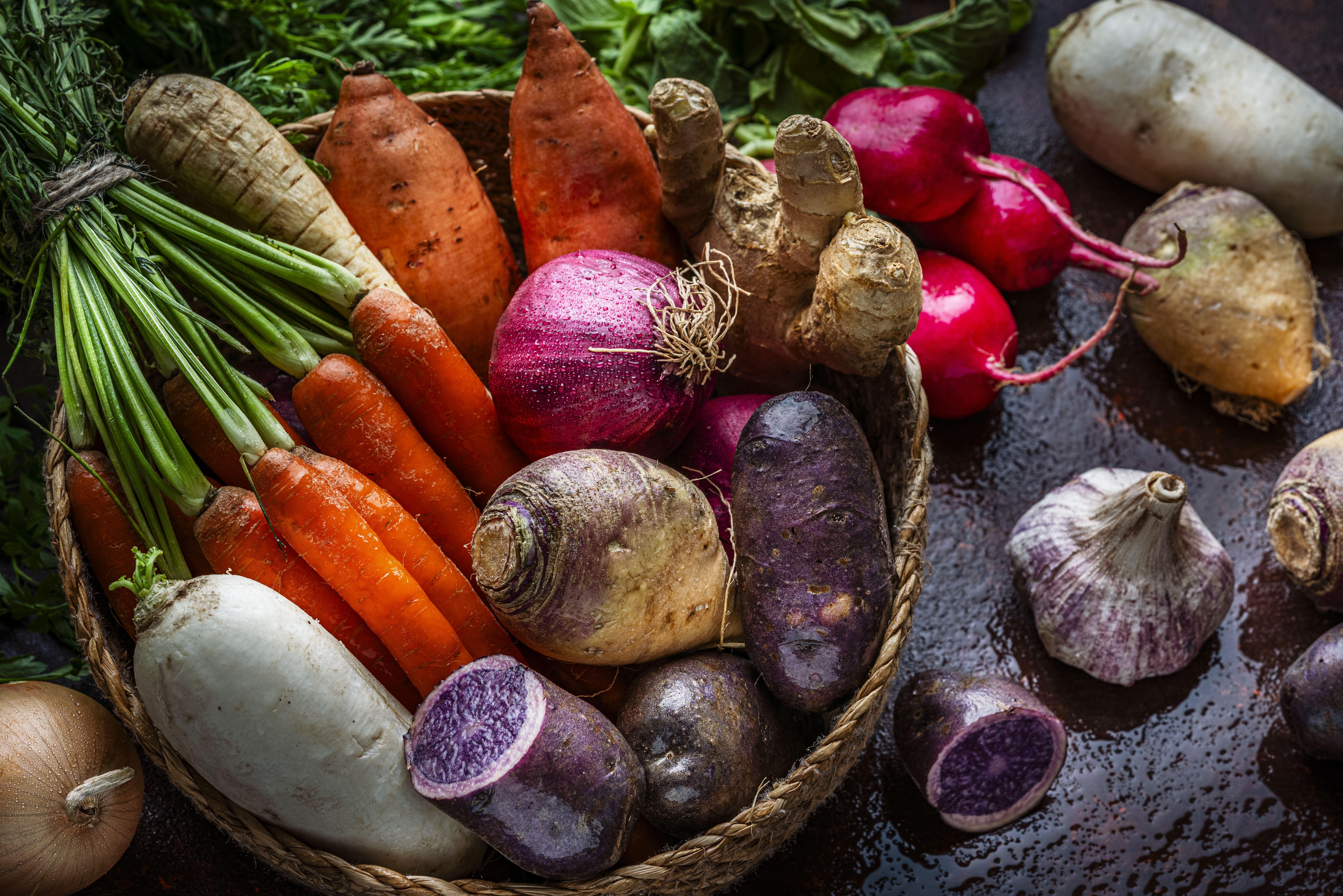 Carrots and parsnips can be stored for up to two weeks in a cool pantry.